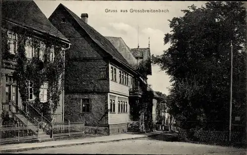 Ak Großbreitenbach in Thüringen, Ortspartie