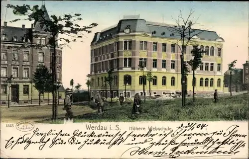 Ak Werdau in Sachsen, Höhere Webschule