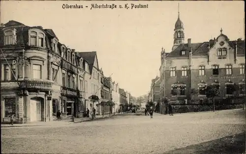 Ak Olbernhau im Erzgebirge, Albertstraße, Post