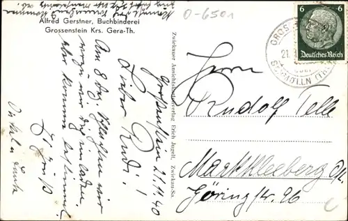 Ak Großenstein in Thüringen, Windmühle, Ehrenmal, Totalansicht