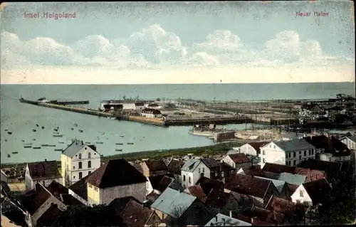 Ak Nordseeinsel Helgoland, Neuer Hafen