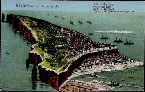 Ak Nordseeinsel Helgoland, Gesamtansicht