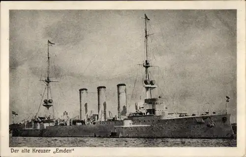 Ak Deutsches Kriegsschiff, SMS Emden, Kleiner Kreuzer, Kaiserliche Marine