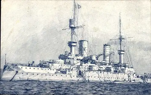 Ak Deutsches Kriegsschiff, Linienschiff, Kaiserliche Marine