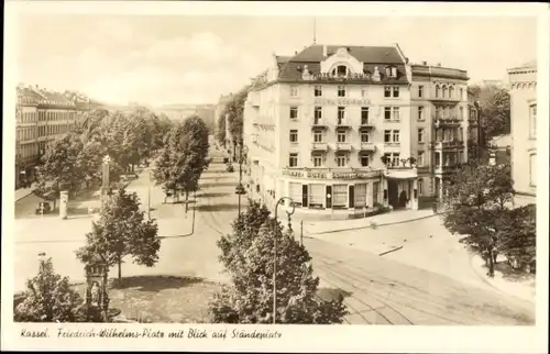 Ak Kassel in Hessen, Friedrich Wilhelm Platz mit Blick auf Ständeplatz, Hotel Schirmer