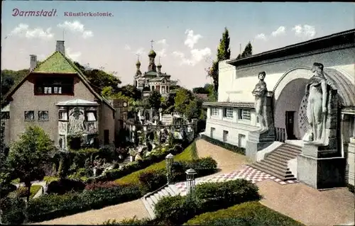 Ak Darmstadt in Hessen, Künstlerkolonie, Russische Kirche