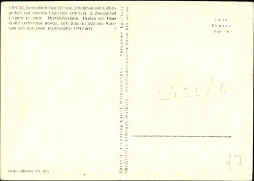 Ak Gdańsk Danzig, Rathaus, Neptunbrunnen