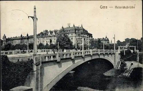 Ak Gera in Thüringen, Heinrichsbrücke