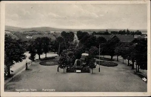 Ak Hasselfelde Oberharz am Brocken, Marktplatz