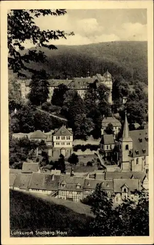 Ak Stolberg Südharz, Blick auf Schloss und Kirche, von der Lutherbuche gesehen