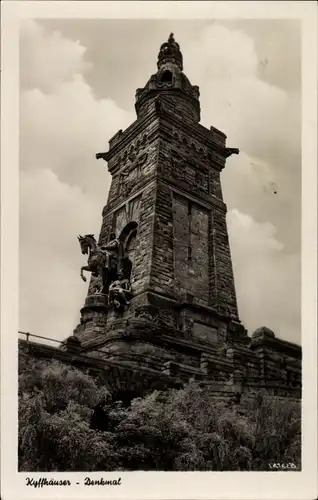 Ak Steinthaleben Kyffhäuserland Thüringen, Kyffhäuser, Reichsburg Kyffhausen, Denkmal