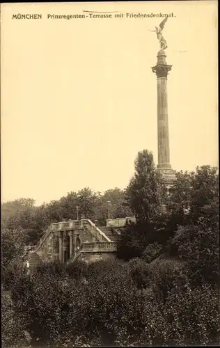 Ak München, Prinzregenten-Terrasse, Friedensdenkmal