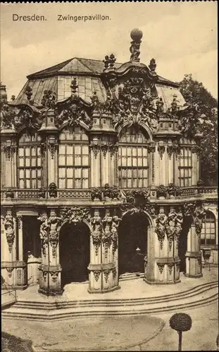 Ak Dresden Altstadt, Zwingerpavillon, Außenansicht