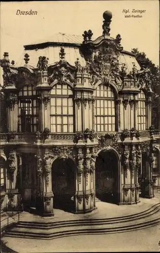 Ak Dresden Altstadt, Königlicher Zwinger, Wall-Pavillon