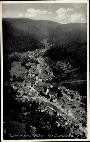 Ak Steina Bad Sachsa im Harz, Totalansicht, Original Fliegeraufnahme