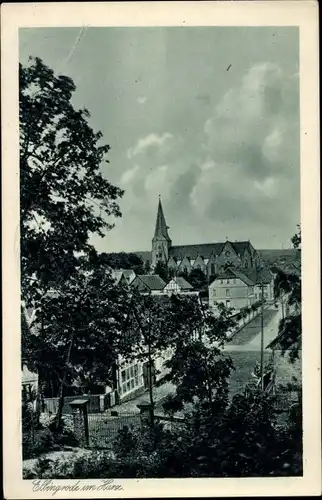 Ak Elbingerode Oberharz am Brocken, Kirche, Panorama vom Ort