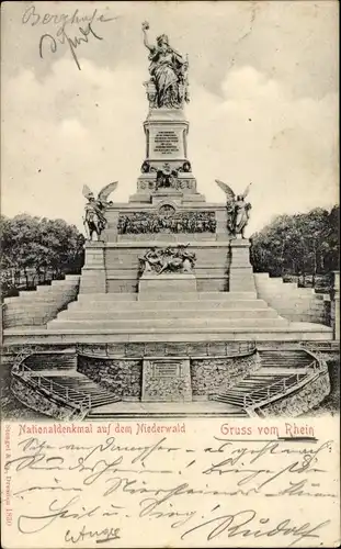 Ak Rüdesheim am Rhein, Niederwald Nationaldenkmal