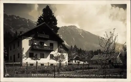 Foto Ak Hungerburg Innsbruck Tirol, Gasthaus zur Klamm am Hungerburgplateau, Rumer Spitze