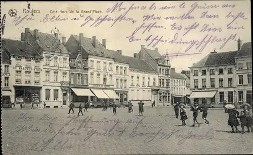 Ak Roeselare Roeselaere Rousselare Roeselare Westflandern, De Noordkant der Groote Markt