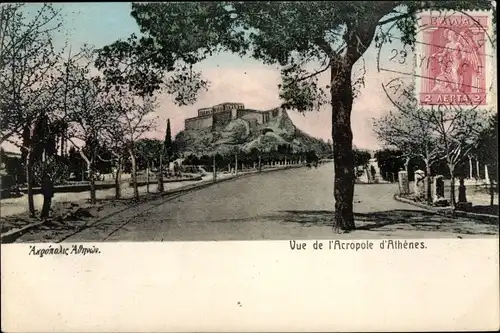 Ak Athen Griechenland, Blick auf Akropolis