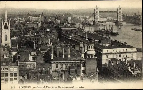 Ak London City England, Gesamtansicht vom Denkmal