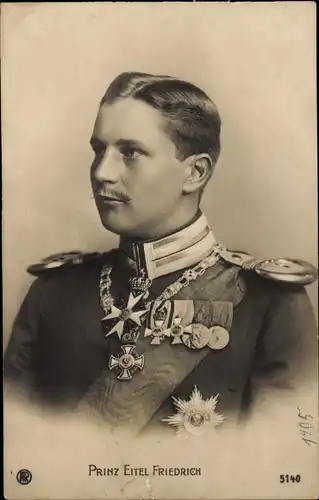 Ak Eitel Friedrich Prinz von Preußen, Portrait, Uniform, Orden