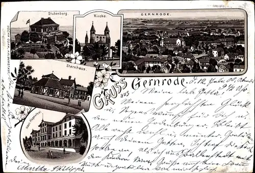 Litho Gernrode Quedlinburg im Harz, Sternhaus, Stubenberg, Haus Hagenthal