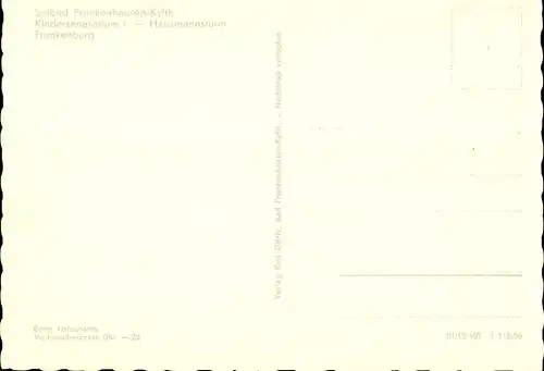 Ak Bad Frankenhausen am Kyffhäuser Thüringen, Frankenburg, Kindersanatorium I, Hausmannsturm
