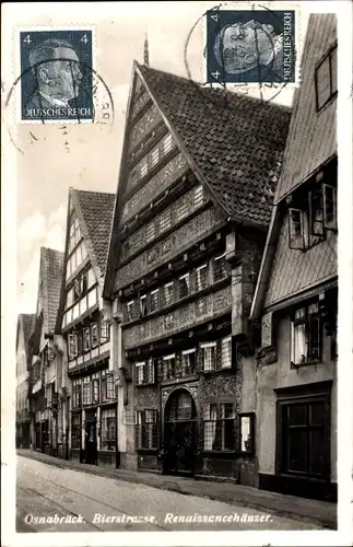 Ak Osnabrück in Niedersachsen, Bierstraße, Renaissancehäuser