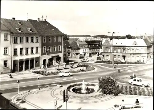 Ak Zeulenroda in Thüringen, Markt, Springbrunnen