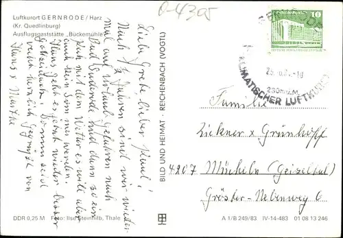 Ak Gernrode Quedlinburg im Harz, Gaststätte Bückemühle