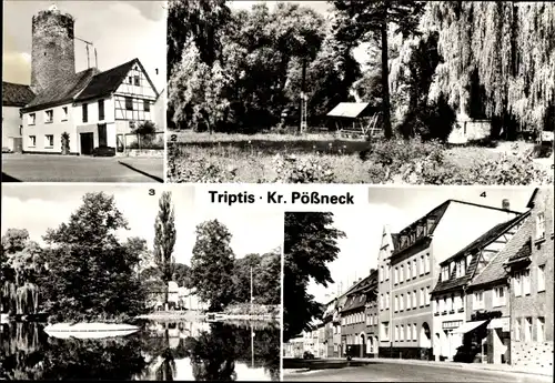 Ak Triptis in Thüringen, Schlossturm, Park, Schlossteich, Ernst-Thälmann-Straße