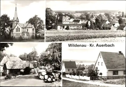 Ak Wildenau Steinberg im Vogtland, Kirche, Teilansichten