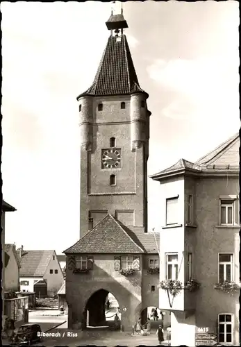 Ak Biberach an der Riß in Oberschwaben, Turm, Turmuhr