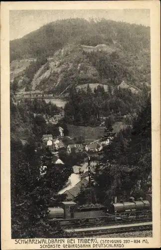 Ak Triberg im Schwarzwald, Schwarzwaldbahn, Teilansicht