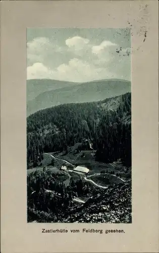 Ak Feldberg im Schwarzwald, Zastlerhütte, Blick vom Feldberg