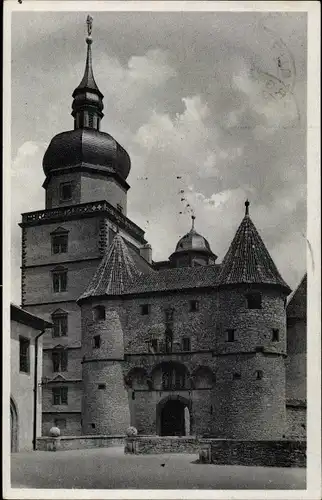 Ak Würzburg am Main Unterfranken, Festung Marienberg, Scherenbergtor