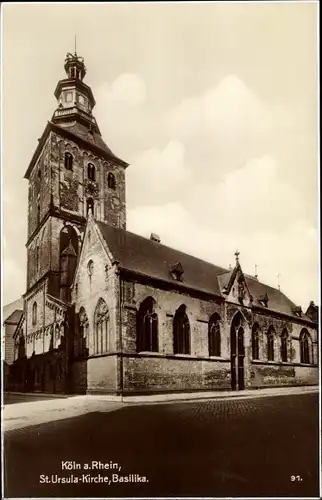 Ak Köln am Rhein, St. Ursula-Kirche, Basilika