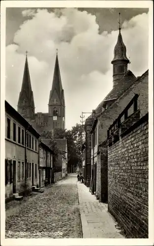 Ak Neuruppin Brandenburg, Blick in die Siechenstraße, Kirche