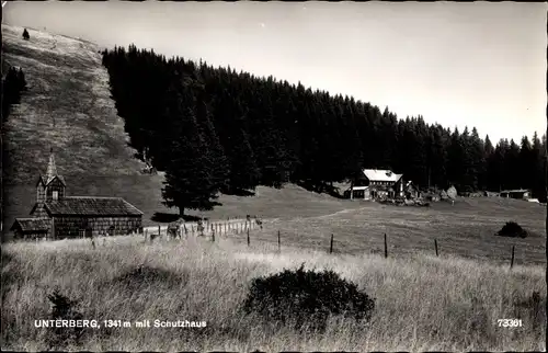 Ak Unternberg St. Corona am Wechsel Niederösterreich, Teilansicht, Schutzhaus