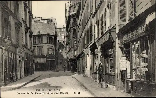 Ak Paris XVIII. Montmartre, Rue de la Vieuville, Rue Drevet