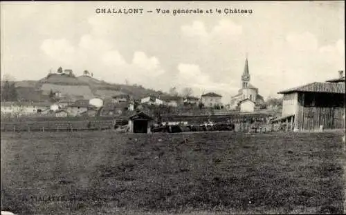 Ak Chalamont Ain, Vue generale, Chateau