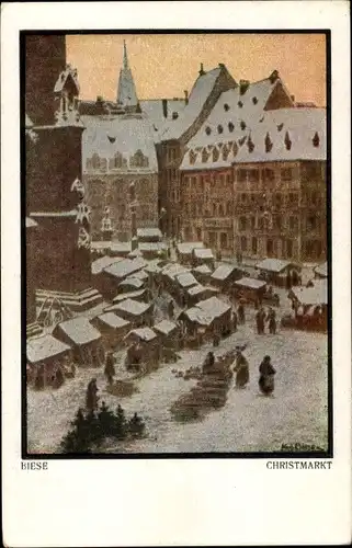 Künstler Ak Biese, Karl, Christmarkt, Weihnachtsmarkt