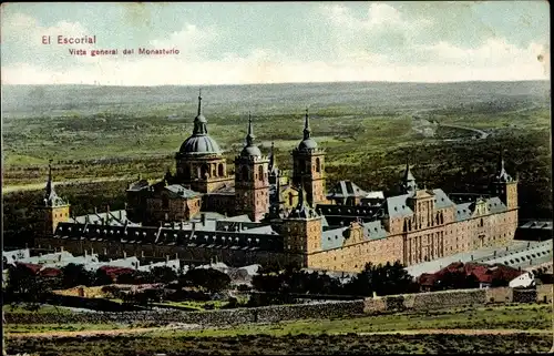 Ak San Lorenzo de El Escorial Madrid, Monasterio del Escorial