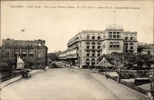 Ak Colombo Ceylon Sri Lanka, York Street, Grand Oriental Hotel