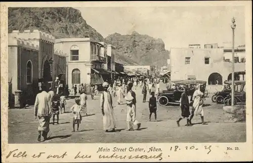 Ak Aden Jemen, Krater, Hauptstraße
