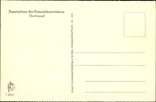 Ak Dortmund im Ruhrgebiet, Sanatorium der Franziskanerinnen, Einzelzimmer