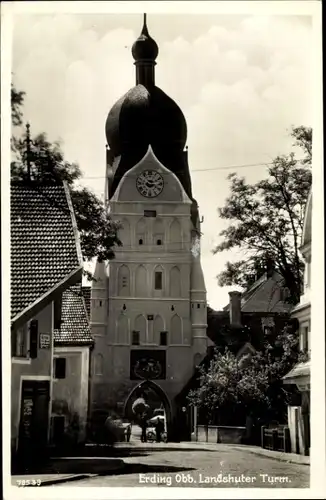 Ak Erding in Oberbayern, Landshuter Turm
