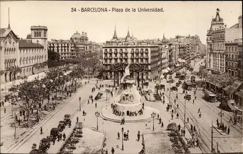 Ak Barcelona Katalonien, Plaza de la Universidad