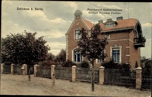 Ak Schildow Mühlenbecker Land Oberhavel, Restaurant Katharinensee